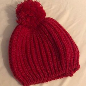Red bell hat.